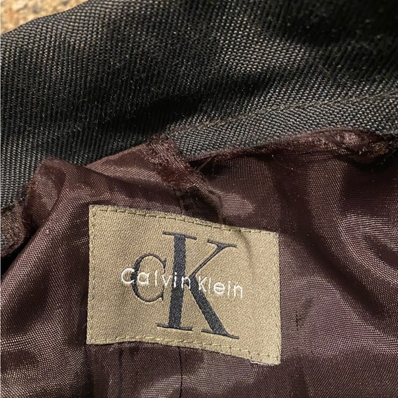 CALVIN KLEIN Classic Vintage Black Linen Blazer Size 6 - Picture 6 of 11